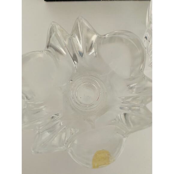 Vintage Orrefors Sweden Pair of Dish Taper Candleholders 4304 Lars Hellsten - Picture 6 of 12